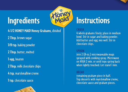 Honey Maid Graham Crackers | Galletas Sabor Miel Ideales para hacer S'mores | Hechas con Miel Real | 408 gramos