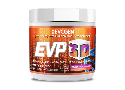 EVOGEN EVP 3D PRE WORKOUT | STIM FREE | 40 / 20 SERVS
