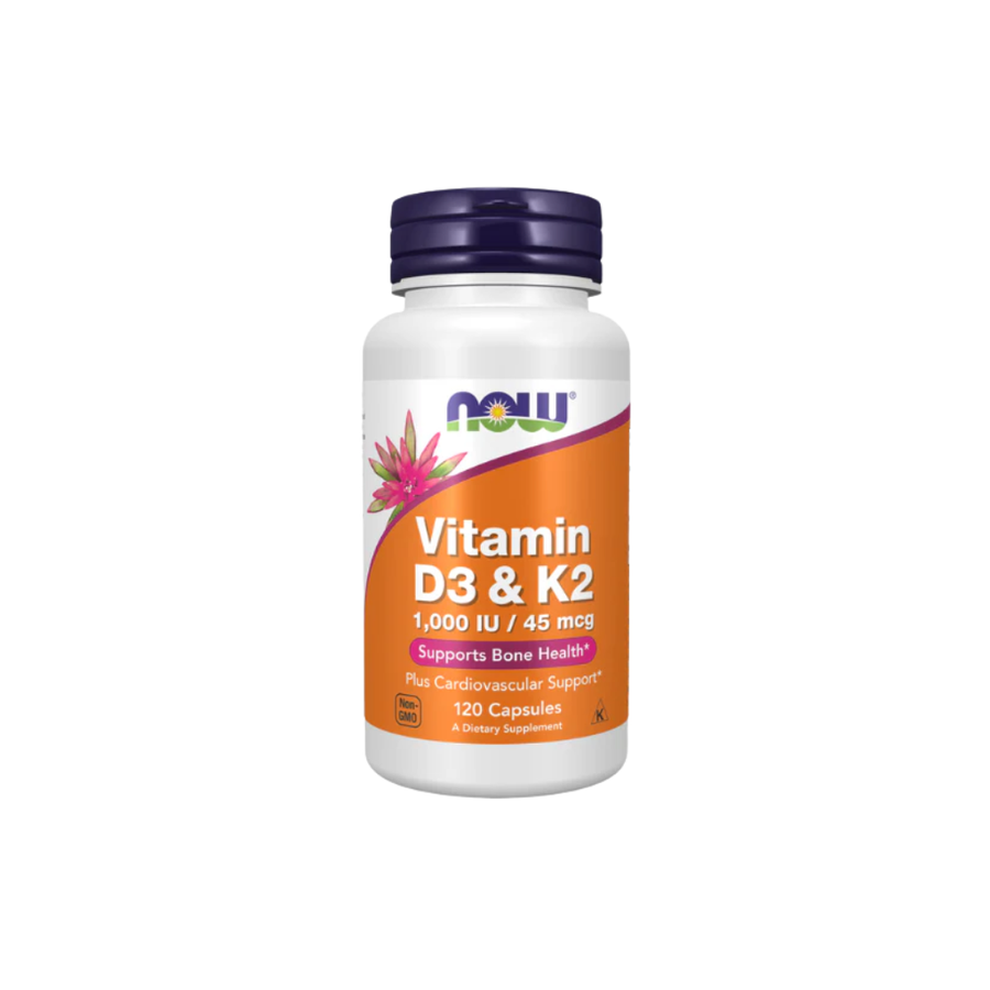 NOW Vitamina D3 1000 UI con K2 45 mcg | 120 veg caps