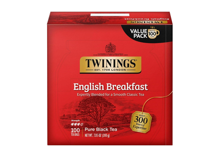 Twinings Té Negro | 100 Bolsas de Té Desayuno Inglés