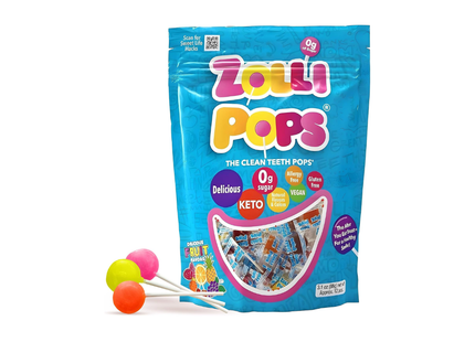 Zolli Pops Dientes Limpios | Paletas sin Azúcar sabores variados | 88g
