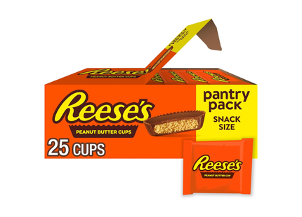 Reese's Peanut Butter Cups | Caja Pantry Size | 25 unidades Envueltas Individualmente