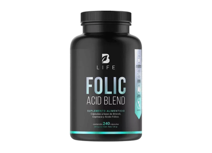 B LIFE Ácido Fólico con Brócoli y Espinaca | 240 Cápsulas