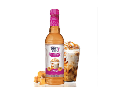 Jordan's Skinny Syrups | Jarabe endulzante para cafe y repostería sin azúcar | sabor caramelo salado | 750 ml