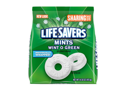 Life Savers Mints Wint O' Green | Mentas Envueltas Individualmente | 368 gramos