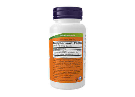 NOW EXTRACTO DE ASHWAGANDHA 450mg | 90 VEG CAPSULES