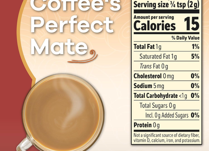 Coffee-Mate | Coffee Creamer Sabor Vanilla Caramel Sin Azúcar | 289 gramos