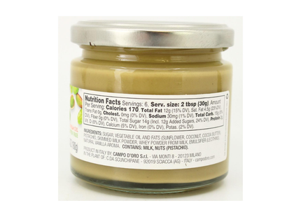 Campo D' Oro Mantequilla de Pistache | Con Pistaches Rostizados | 180 gramos