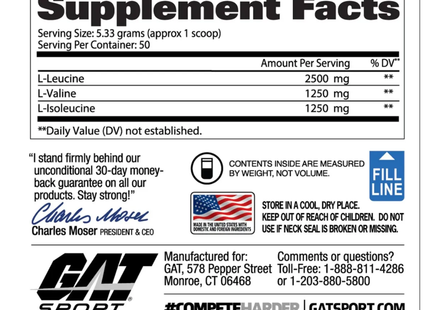 GAT SPORT BCAA POWDER | 50 SERVICIOS