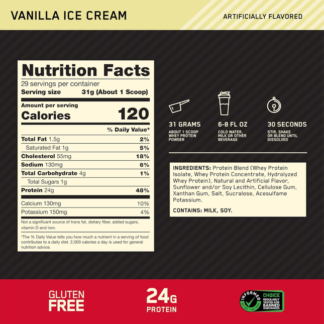 Optimum Nutrition Gold Standard 100% WHEY | 29 SERVICIOS