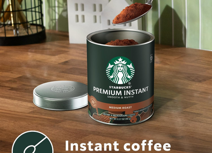Starbucks Café Soluble Premium Tostado Medio | 90 gramos | Rinde 35 tazas