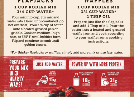 Kodiak Cakes | Power Cakes Flapjack y Waffle Mix | Original Buttermilk | 567 gramos