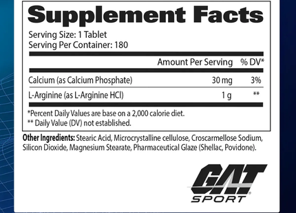 GAT SPORT L-ARGININA 1000mg | 180ct