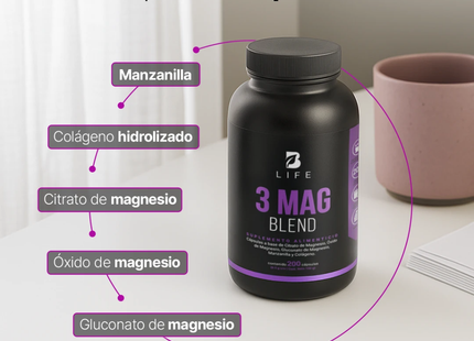 B LIFE 3 MAG BLEND Citrato, Óxido y Gluconato de Alta Absorción