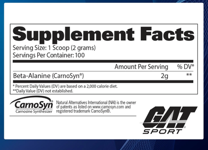 GAT SPORT BETA-ALANINE | 100 SERVICIOS