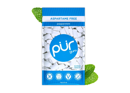 PUR GUM | Chicles Sin Azúcar, Sin Aspartame | 55 piezas