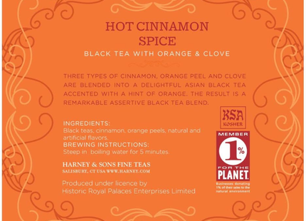 Harney & Sons Hot Cinnamon Spice Tea | 30 sobres de 60 gramos