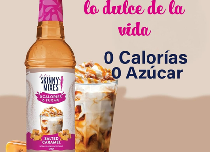 Jordan's Skinny Syrups | Jarabe endulzante para cafe y repostería sin azúcar | sabor caramelo salado | 750 ml