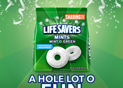 Life Savers Mints Wint O' Green | Mentas Envueltas Individualmente | 368 gramos