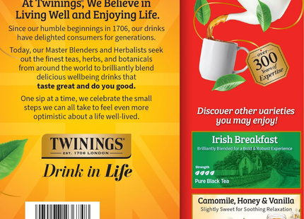 Twinings Té Negro | 100 Bolsas de Té Desayuno Inglés