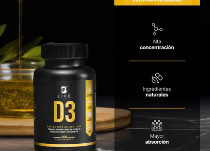 B LIFE VITAMINA D3 | 300 Cápsulas