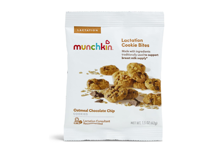 Munchkin Milkmakers | Galletas de avena para lactantes sabor chispas de chocolate | 10 paquetes de 42.5 Gramos