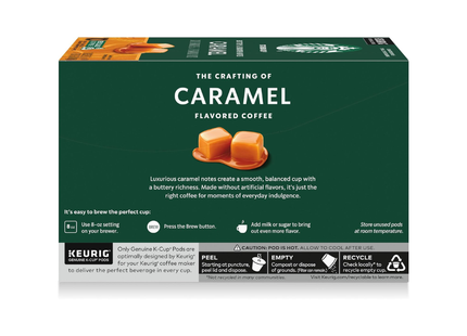 Starbucks K-Cups | Capsulas de Café Sabor Caramelo | Textura Suave | Caja con 10 Cápsulas