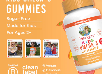 MARY RUTHS GOMITAS DE OMEGA 3 PARA NIÑOS | 60 GOMITAS