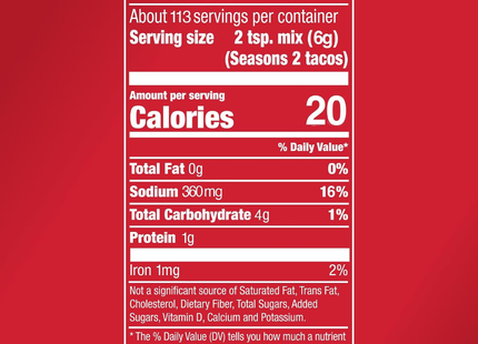 McCormick | Taco Mezcla de Condimentos Premium | 680 gramos