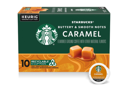 Starbucks K-Cups | Capsulas de Café Sabor Caramelo | Textura Suave | Caja con 10 Cápsulas