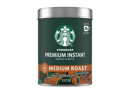 Starbucks Café Soluble Premium Tostado Medio | 90 gramos | Rinde 35 tazas